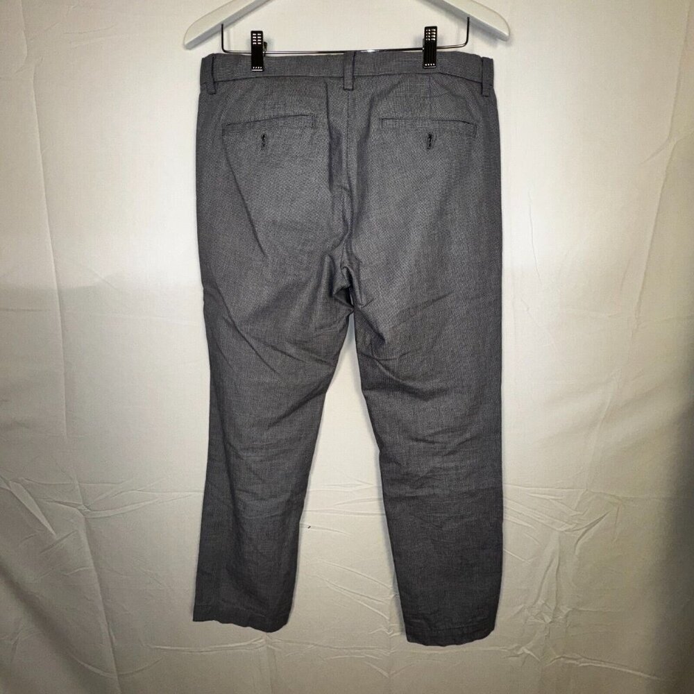 Banana Republic Aiden Pants Men's 32x30 Blue and White Herringbone Casual Cotton - Picture 3 of 5